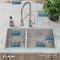 Elkay 18 Gauge SS 31-1/2" x 18-1/2" x 9" 40/60 Dbl Bwl Undermount Sink and Faucet Kit w/ Bottom Grid and Drain ECTRU32179LTFBC - alternate 3
